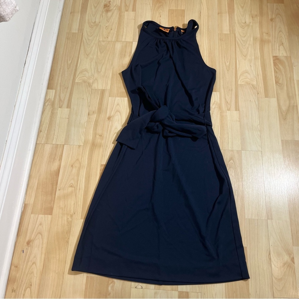 TORY BURCH Womens Navy  Belted Uniform Flinnia Sleeveless Dress XS
